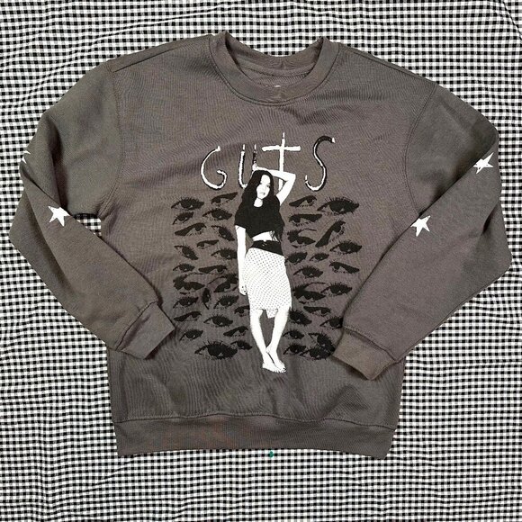Olivia Rodrigo Girls / Youth Oversized Fleece Crew Neck Sweatshirt Sz Large - Picture 1 of 5
